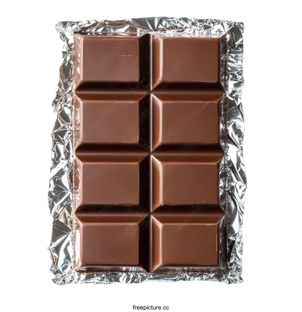 [Transparent Background PNG]Delicious Chocolate Bar Wrapped in Foil