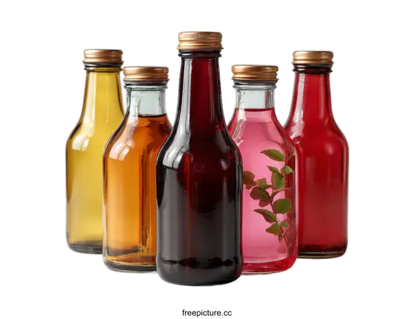 [Transparent Background PNG]Colorful Glass Bottles with Liquids
