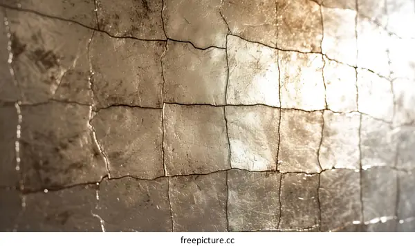 Silver Cracked Mosaic Tiles Seamless Texture Background