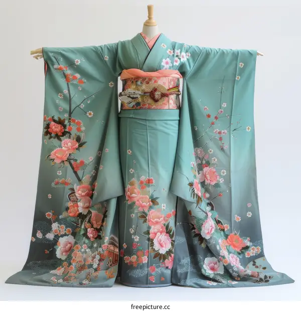 A kimono with a floral pattern