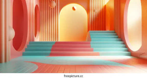 Asymmetrical Staircase Abstract