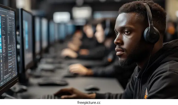 Focused Students in Computer Lab