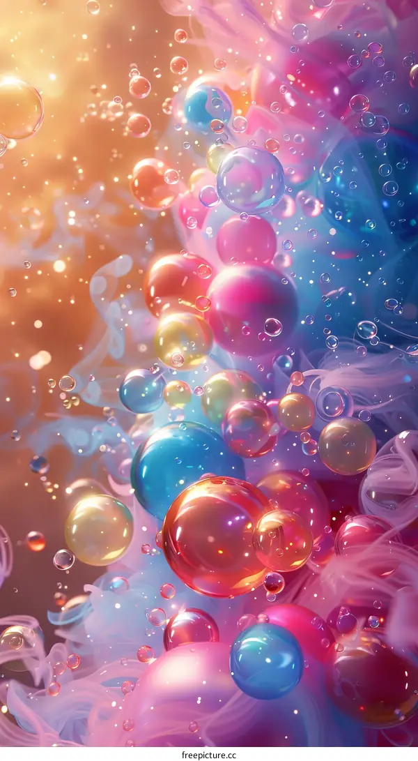 Vivid Abstract Bubbles Background