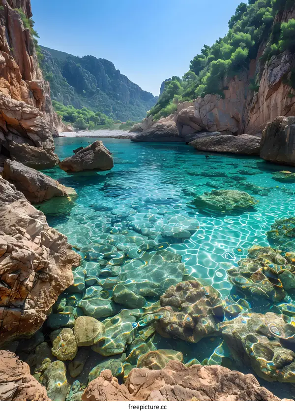Secluded Mediterranean Cove with Turquoise Waters