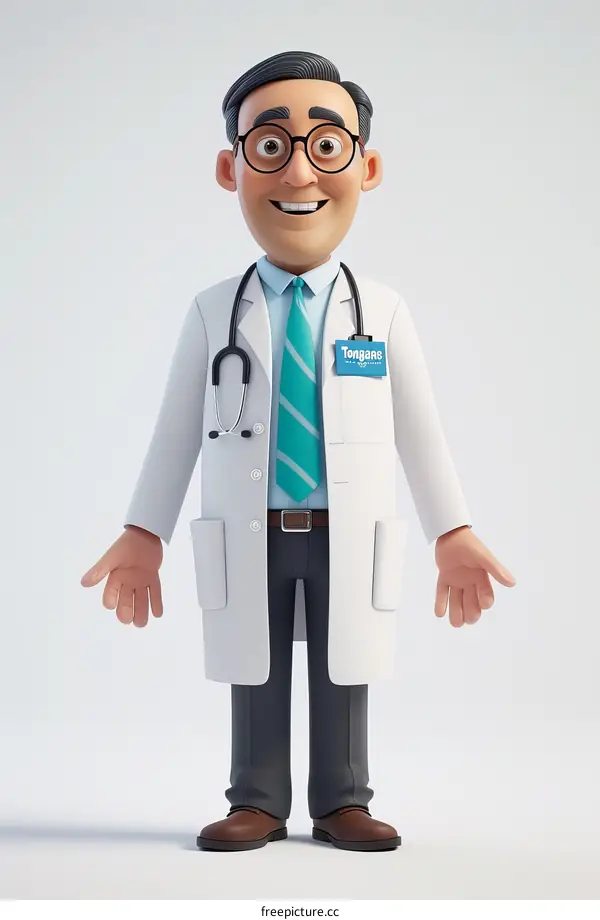 3D Rendering of a Male Doctor Character