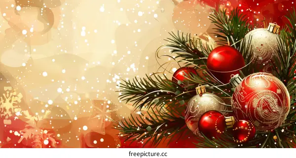 Christmas Decorations with Snowflake, Christmas Ball, and Tree