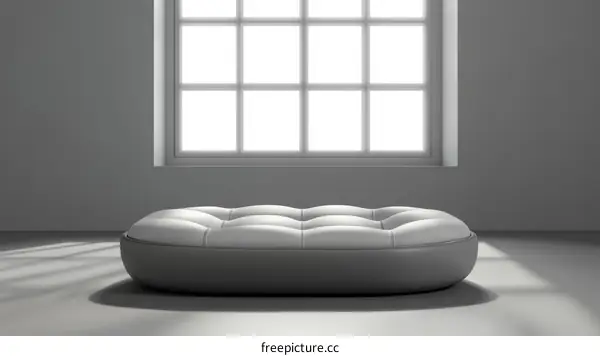 Modern Minimalist Interior Design with a  Contemporary Ottoman