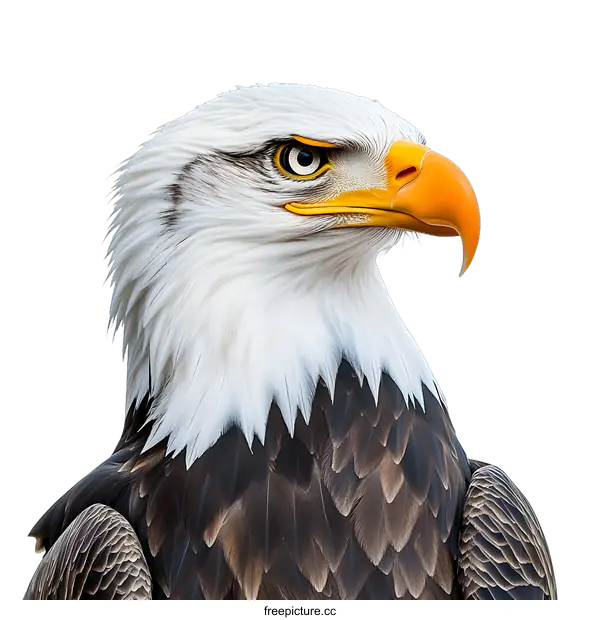 [Transparent Background PNG]Bald Eagle Close Up Portrait