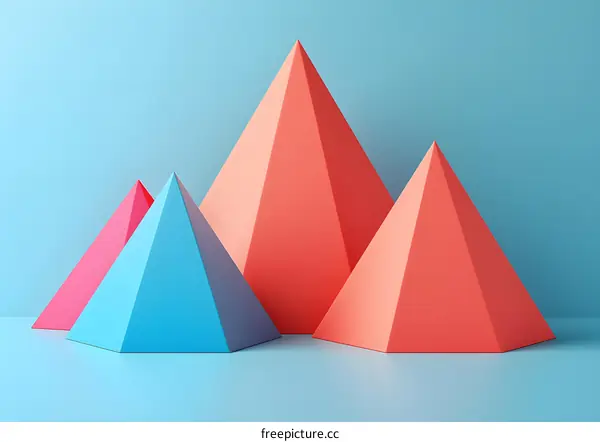 3d pyramids composition