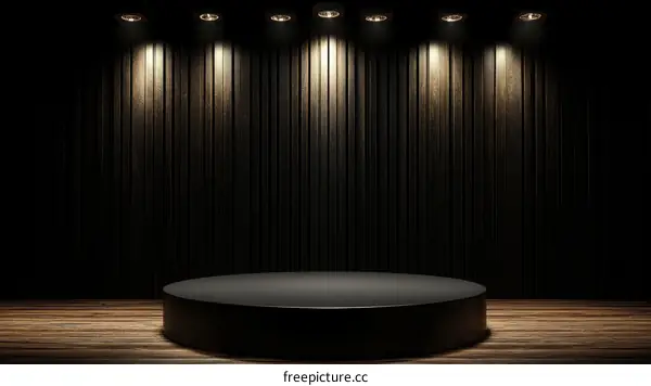 Dark Wood Stage Empty Display Background