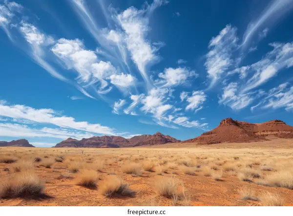 Amazing Cirrus Clouds Over the Desert