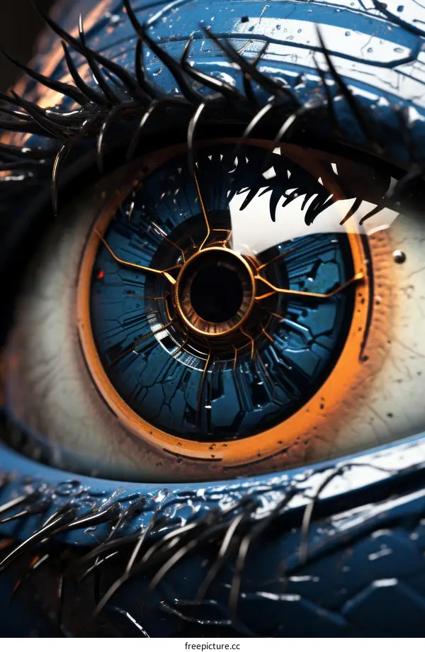 Cyberpunk Orange Eye: A Steampunk Machine Vision