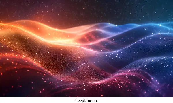 Colorful abstract glowing particles background