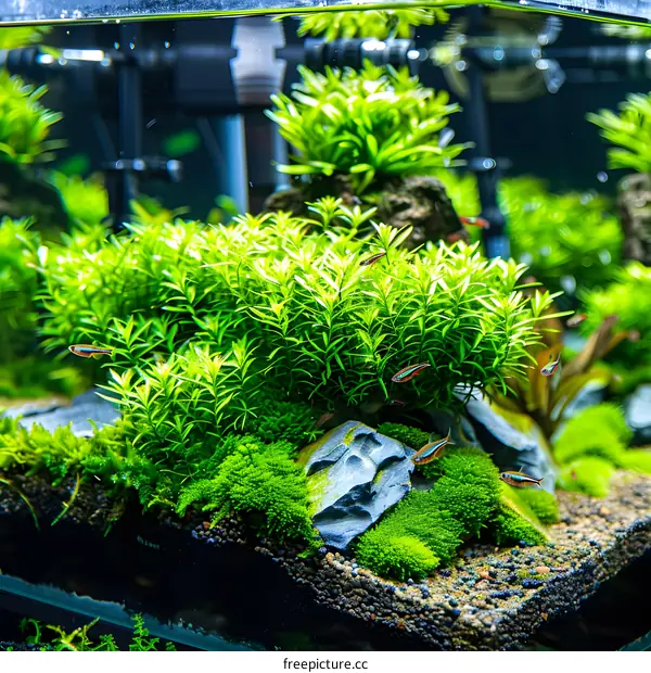 Green Aquarium Plants and Fish