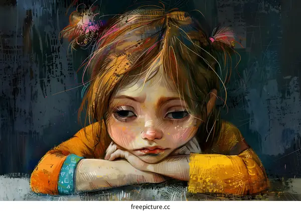 sad girl with orange hair