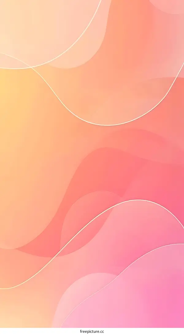 Abstract Gradient Background With Pink and Yellow Colors and Curves