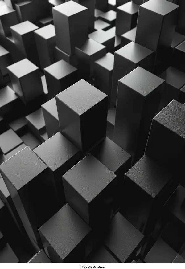 Abstract Black 3D Cube Background