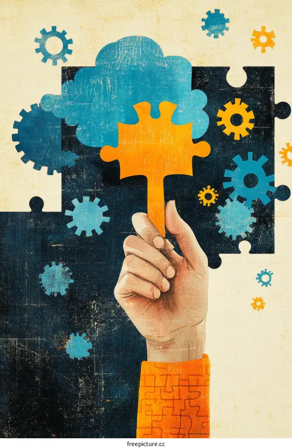 Hand Holding Jigsaw Piece Representing Solutions