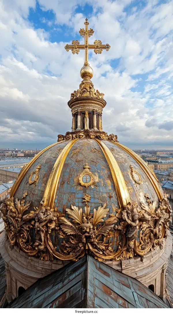 Ornate Gold Dome Architectural Detail