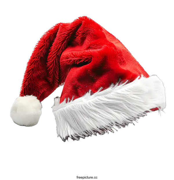 [Transparent Background PNG]Red and White Santa Claus Hat Isolated on White Background