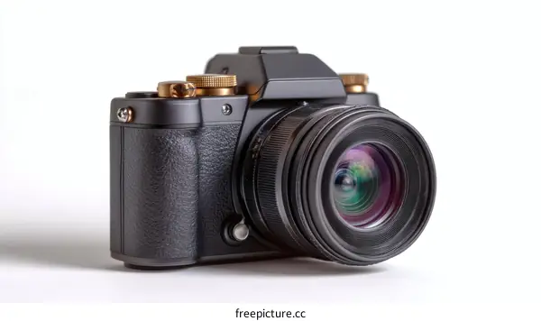 High-End Black Camera with Gold Accents
