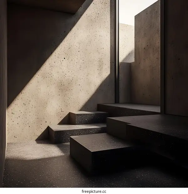 Concrete Steps Minimalist Interior Design