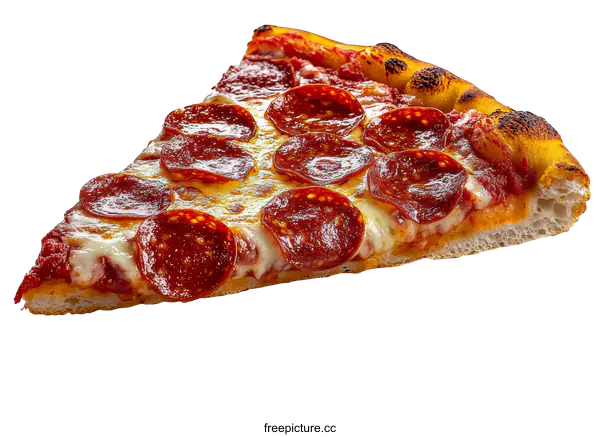[Transparent Background PNG]Delicious Pepperoni Pizza Slice Closeup