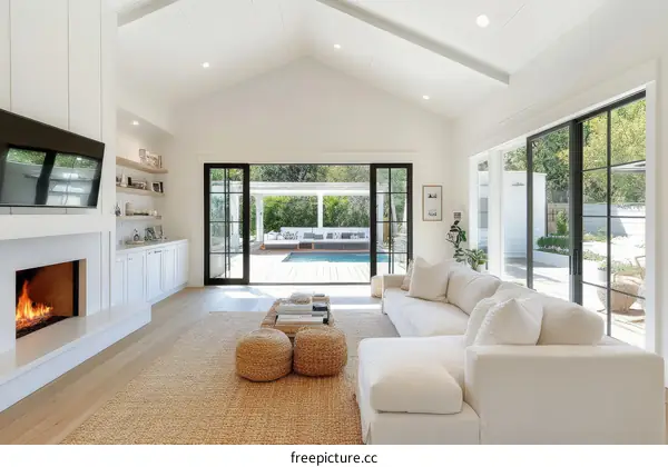 Modern Farmhouse Living Room with Outdoor Views