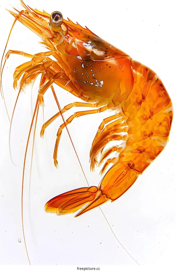 A close-up photo of a prawn