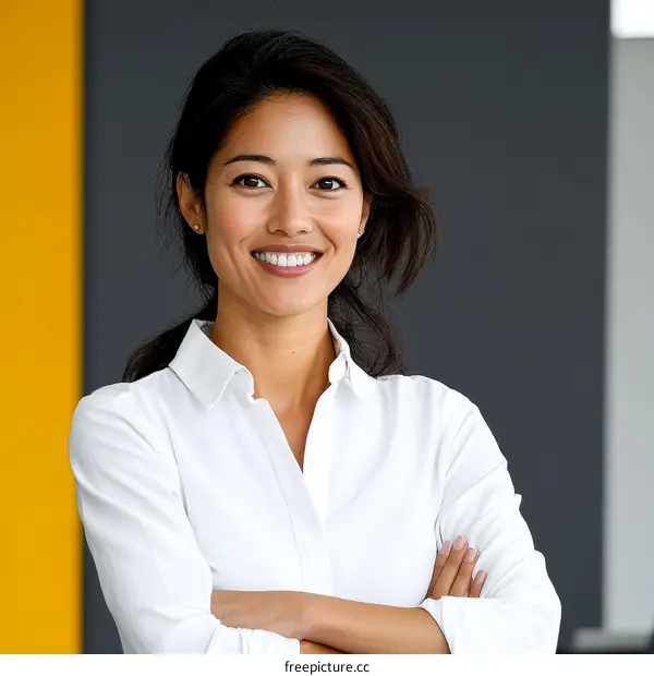 Confident Asian Woman in Professional Business Attire