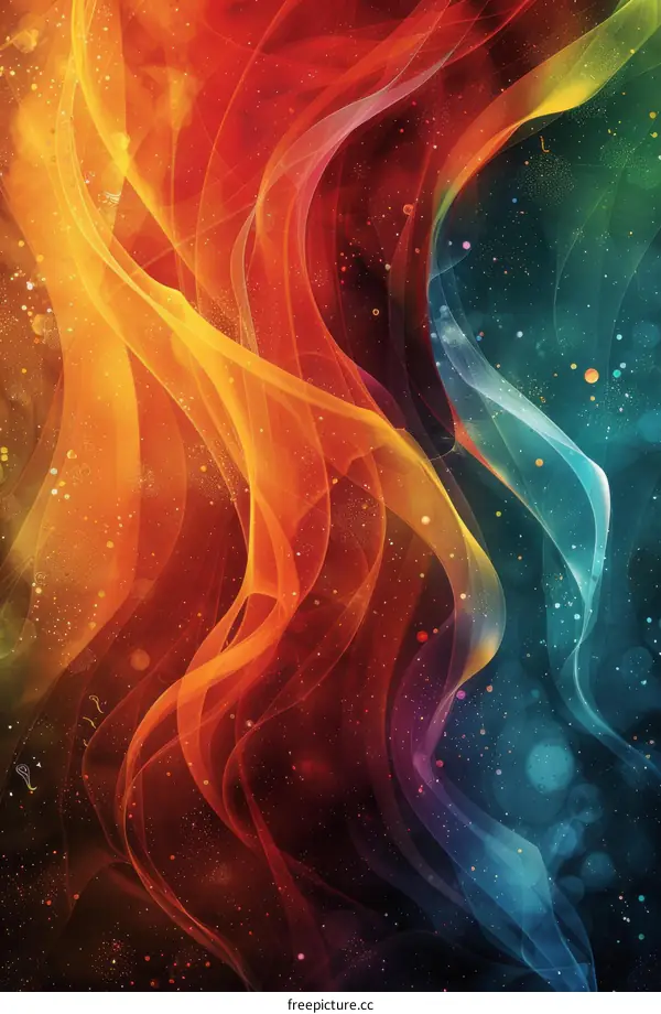 Abstract Colorful Flowing Lines Art Design