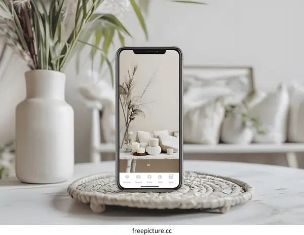 Smartphone Screen Showing Interior Design