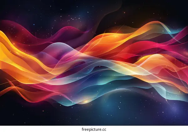 Abstract Colorful Wave Art Design