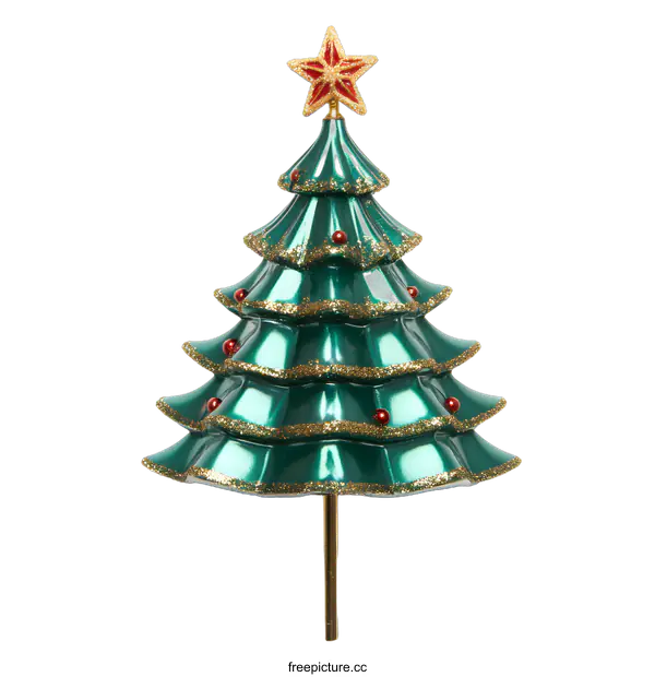[Transparent Background PNG]Green Christmas Tree Ornament Isolated On White
