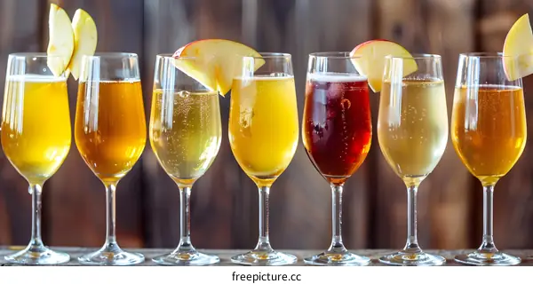 Apple Cider Cocktails in Glasses