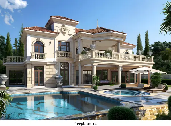 Luxury Villa with Swimming Pool and Garden Design
