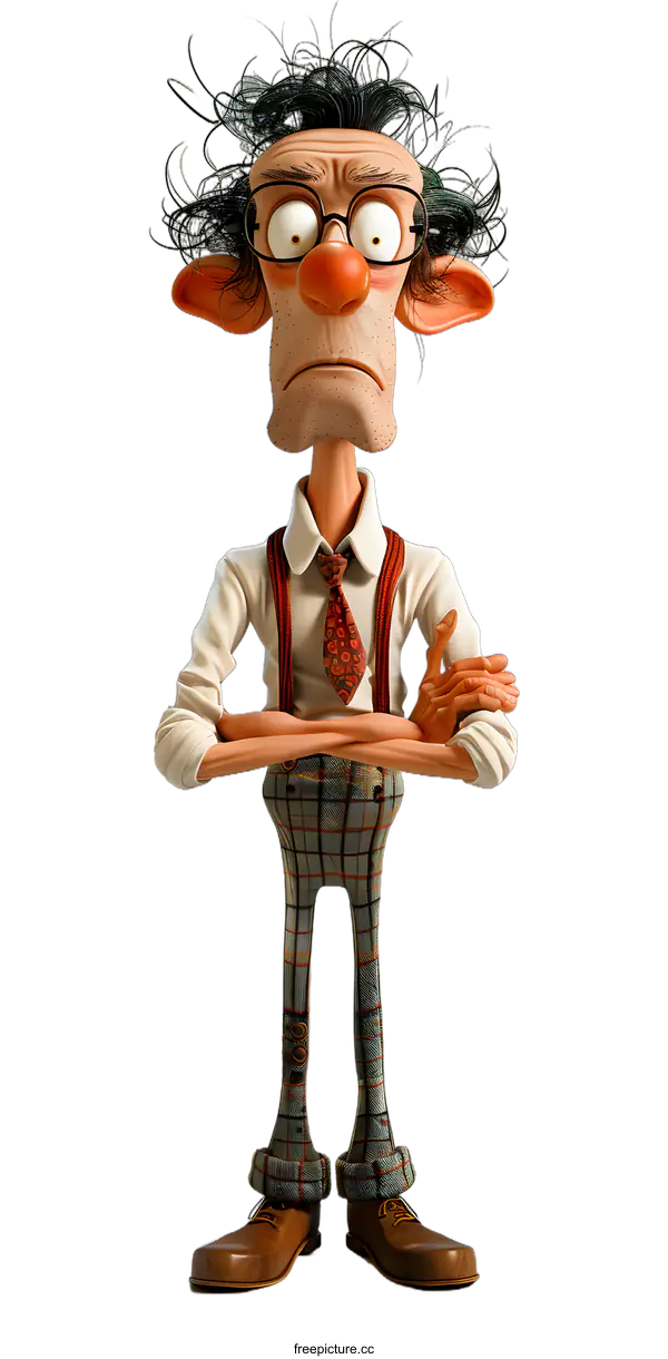 [Transparent Background PNG]Grumpy Cartoon Character