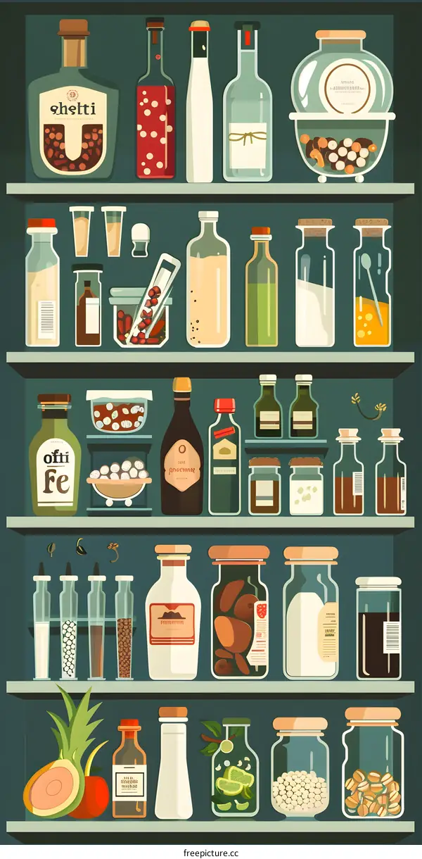 Kitchen Spices and Ingredients Illustration