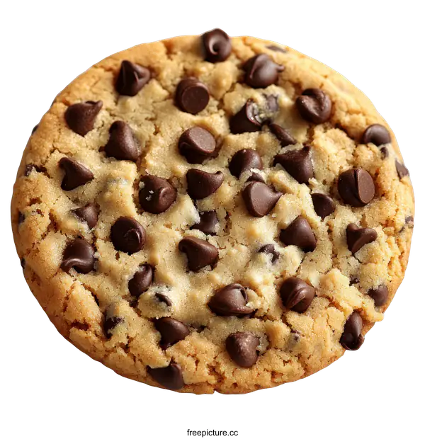 [Transparent Background PNG]Close Up of Delicious Chocolate Chip Cookie