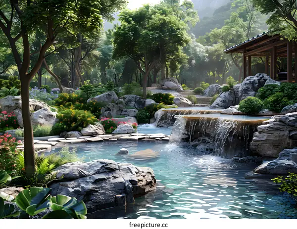 A Chinese style courtyard hidden in the mountains