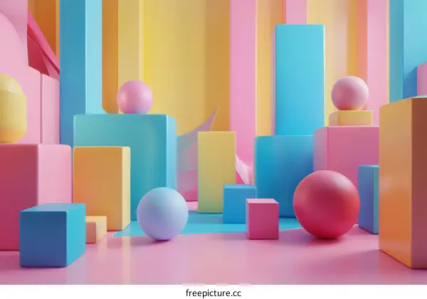 Abstract Background with Colorful Shapes