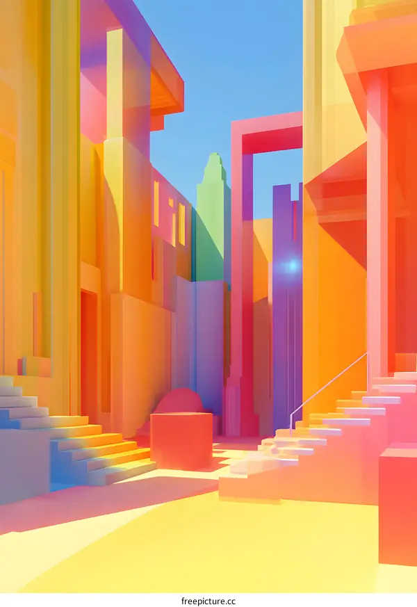 Abstract Architecture with Vibrant Colors