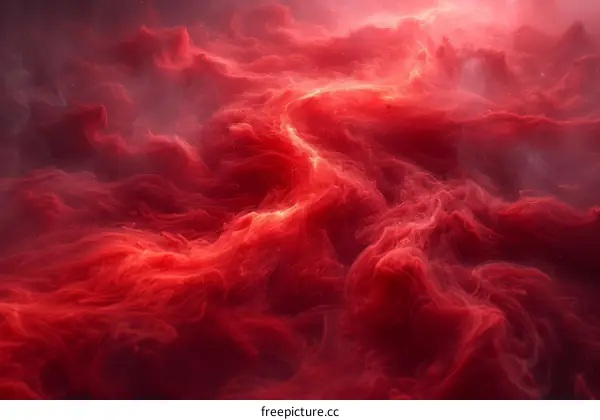 Red and Pink Abstract Nebula