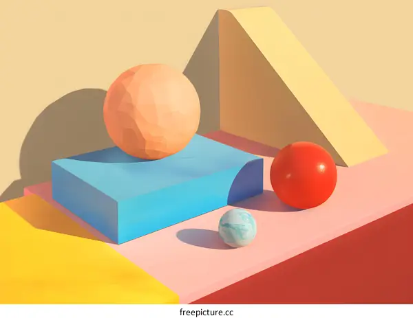 Abstract Geometric Shapes With Colorful Background