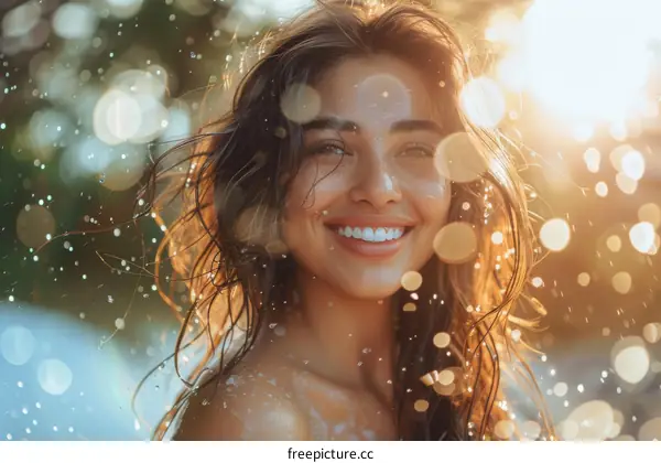 Beautiful Woman Smiling in the Sunshine