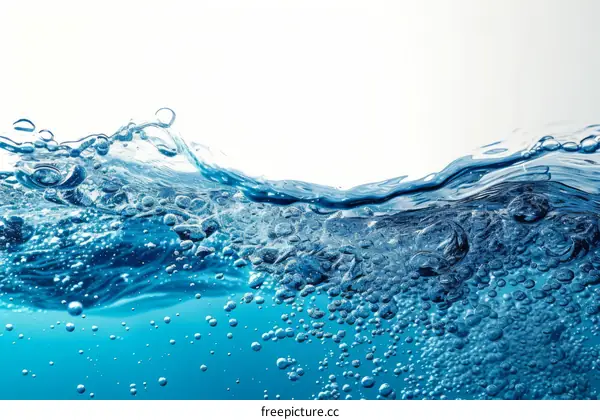 Water surface with bubbles