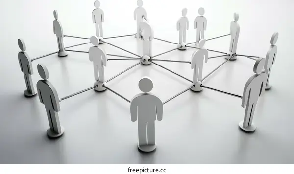 Networked Team Collaboration Illustration