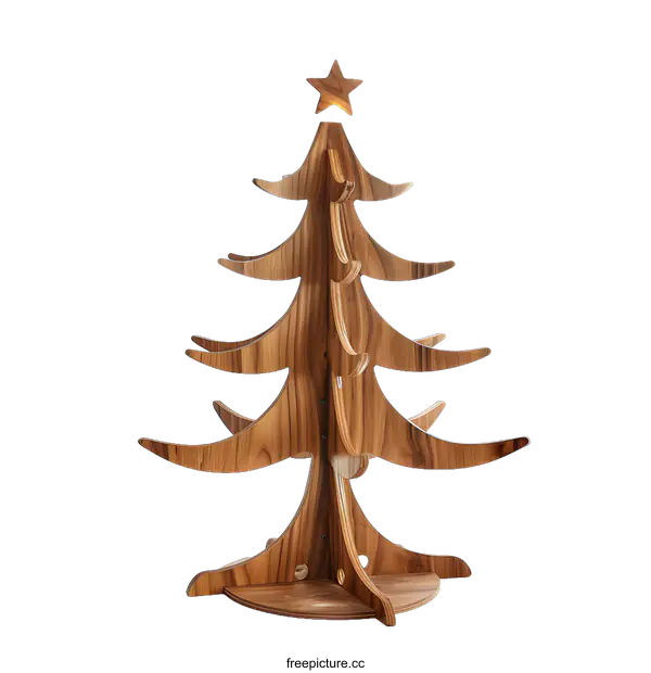[Transparent Background PNG]Wooden Christmas Tree Stand Decoration