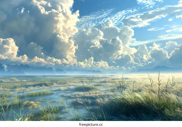 Sunset over the reeds