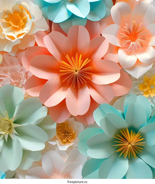 pastel paper flowers